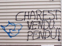 Graffiti, 10 août 2005. Photo: Jean Cazes
