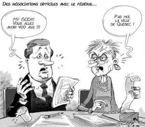 Caricature d'André-Philippe Côté. Source: Le Soleil.