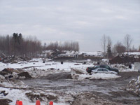 Grand format 800 X 600, prolongement de l'autoroute du Vallon, vue vers le nord-ouest � partir du boulevard Lebourgneuf, 24 mars 2006. Photo: Jean Cazes.