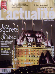 L'actualité, page frontispice, 15 décembre 2007.