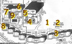 Grand format 752X459, plan d'ensemble des Jardins M�rici. Source: Dossiers propri�t�s historiques du Service d'am�nagement du territoire de la Ville de Qu�bec, image datant de 1988.