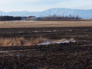 Grand format 800X600. Montmagny. Vue en direction O sur le mont Sainte-Anne. Photo: Jean Cazes, 25 d�cembre 2006, 14h23.