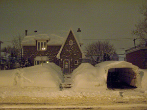 Secteur Limoilou, 4e Avenue. Crédit photo: Jean Cazes, 6 février 2008, vers 20h00.