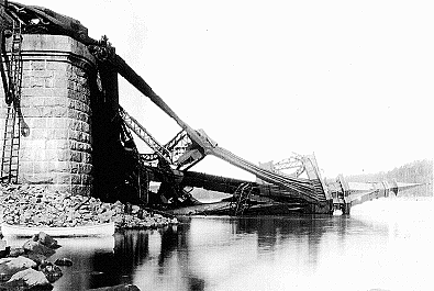Pont de Qu�bec d'avant 1916, premi�re catastrophe