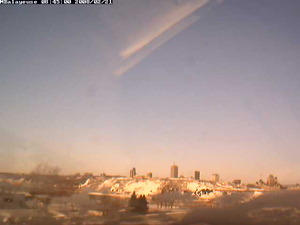 Une vue de Québec à partir de Lévis, direction NO, 21 février 2008, 8h45. Source: Monsieur Balayeuse.